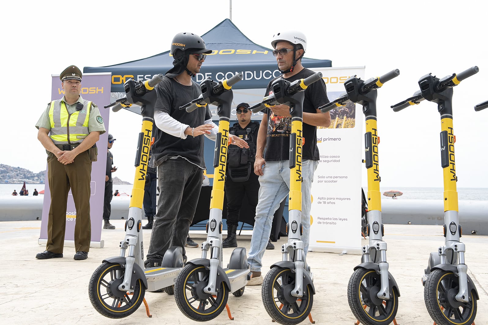 Coquimbo y empresa de scooters eléctricos realizaron escuela de conducción en Avenida Costanera con el fin de prevenir accidentes y educar sobre convivencia vial